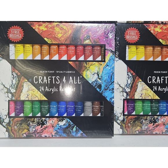 Crafts 4 All Acrylic Paint Sets 4 Sets of 24 Count Craft Paint Sets - Picture 4 of 5